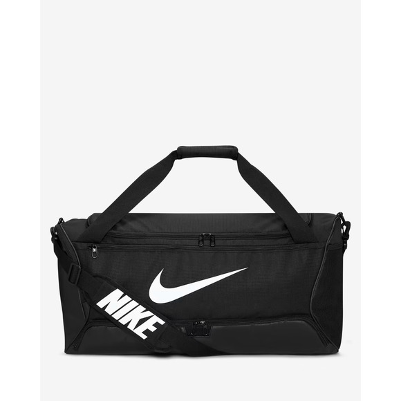 Nike Brasilia 9.5 Training Duffel Bag Black White Travel Unisex DH7710 010 NEW - Picture 1 of 11
